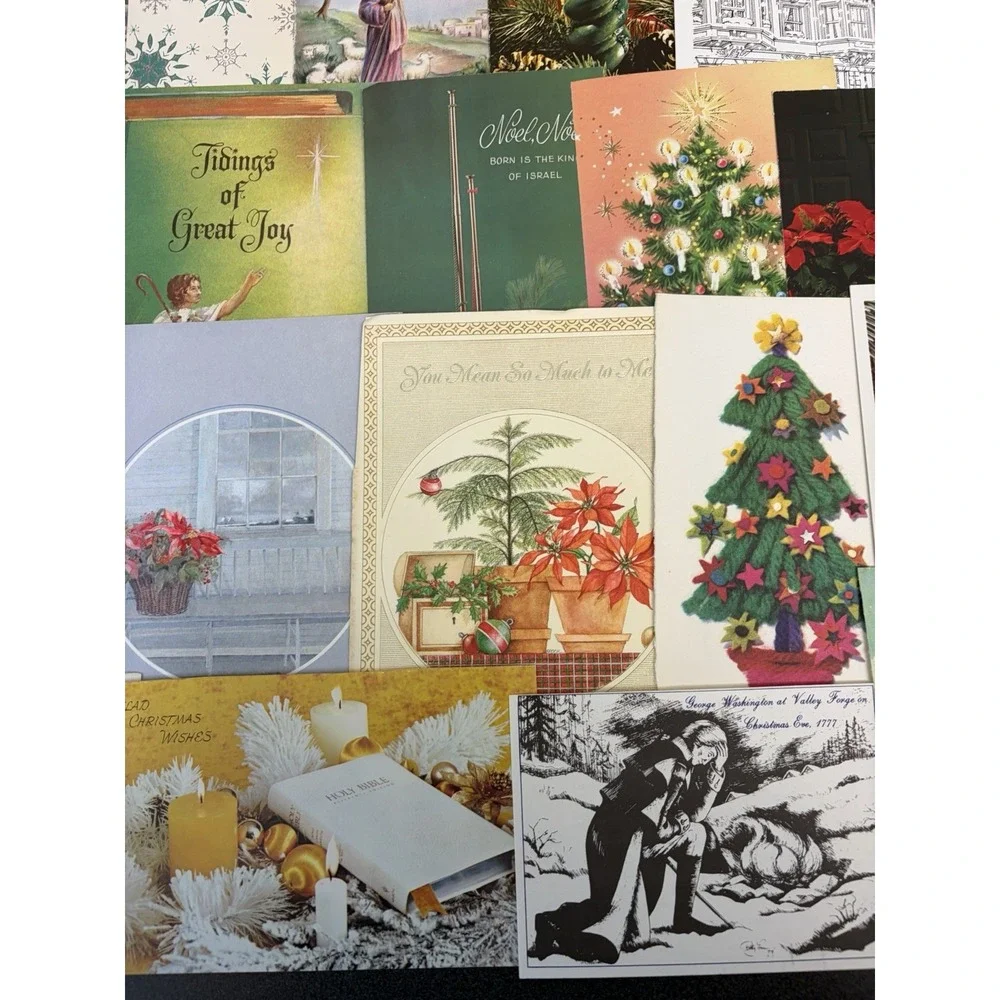 Vintage Christmas Cards Fronts ONLY Traditional Scrapbooking Decoupage Lot 50+
